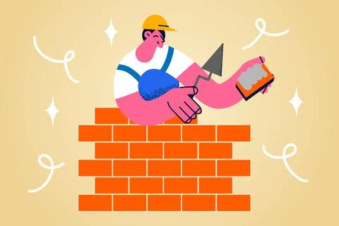 Building and construction industry concept. Ilustración de archivo