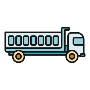 Building and construction industry dump truck icon Stock Illustration