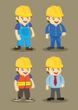 Building and Construction industry Vector Cartoon Characters Stock Illustration