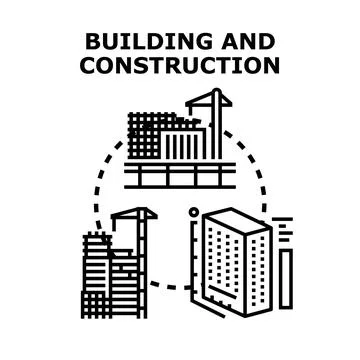 Building and construction industry vector concept illustration Ilustración de archivo