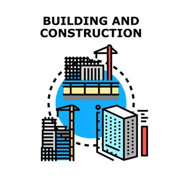 Building and construction industry vector concept illustration Ilustración de archivo
