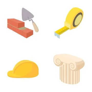 Building and construction isometric tools set Stock Illustration