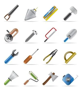 Building and Construction Tools icons Ilustración de archivo