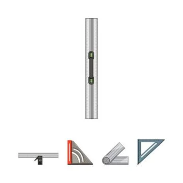 Building and construction tools measuring instruments collection Stock Illustration