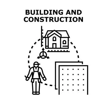 Building and construction worker developing architectural house project Ilustración de archivo