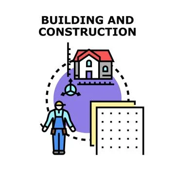 Building and construction worker developing architectural house project Ilustración de archivo