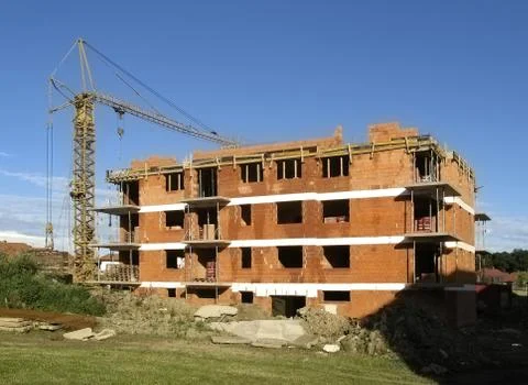 Building and crane Stock Photos
