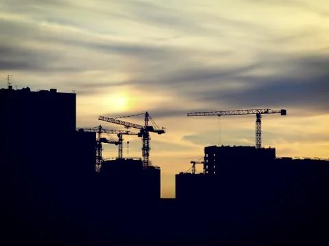 Building and Crane Stock Photos