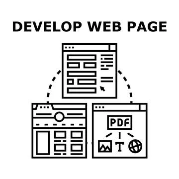 Building and creating web page design template Stock Illustration