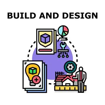 Building and design concept for creative engineering project planning 스톡 일러스트