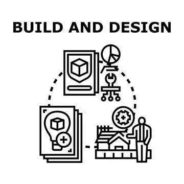 Building and design concept for creative engineering project planning Stock Illustration