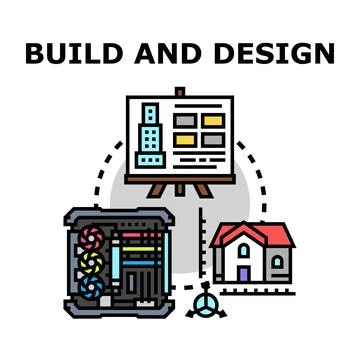 Building and design developing architecture and engineering concepts Illustrazione stock