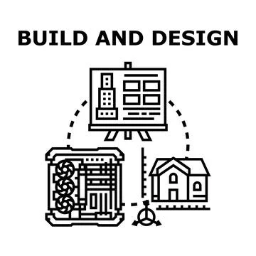 Building and design developing architecture and engineering concepts Stock Illustration