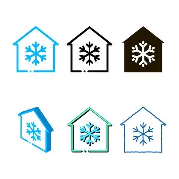 Building and designs snowflake cooling equipment vector Ilustración de archivo
