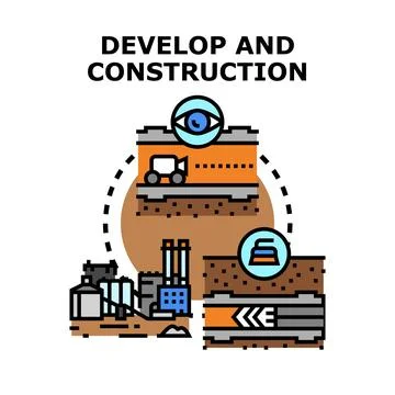 Building and developing infrastructure creating future city Stock-Illustration
