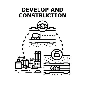 Building and developing infrastructure creating future city Stock Illustration