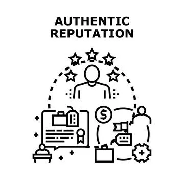 Building and maintaining an authentic business reputation Stock Illustration