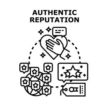 Building and maintaining authentic online reputation concept Stock Illustration