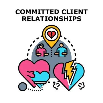 Building and maintaining committed client relationships concept Stock Illustration