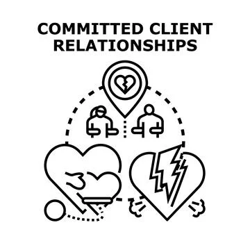Building and maintaining committed client relationships concept Stock Illustration