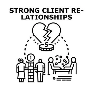 Building and managing strong client relationships concept Ilustración de archivo