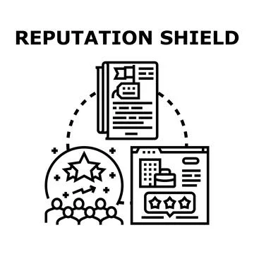 Building and protecting reputation shield concept Stock Illustration