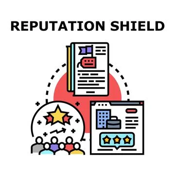 Building and protecting reputation shield concept Stock Illustration