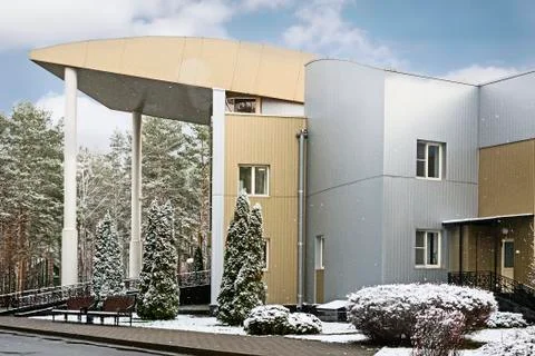 The building and the surrounding area. Stock Photos