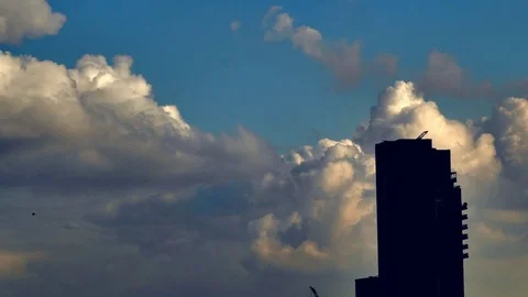 Building and time lapse clouds Stock Footage 72232141