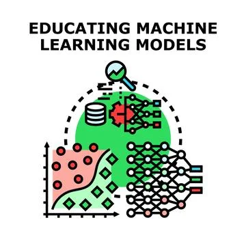 Building and training machine learning models concept Illustrazione stock