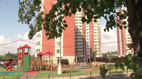 Building and tree 03 Stock Footage 25071741