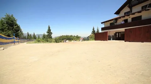 Building and a Valley Stock Footage 65397550