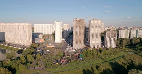 Building apartment complex orbit high. aerial. cc 2018814185330 13 Stock Footage 112000209