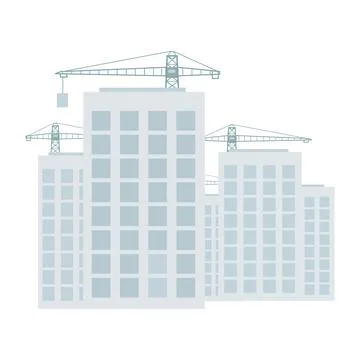 Building apartment complex semi flat color vector object Ilustración de archivo
