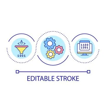 Building application software loop concept icon 스톡 일러스트