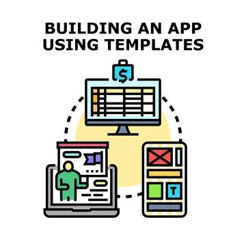 Building application using templates for rapid development Stock Illustration