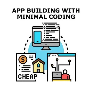 Building applications with minimal coding and low cost Stock Illustration