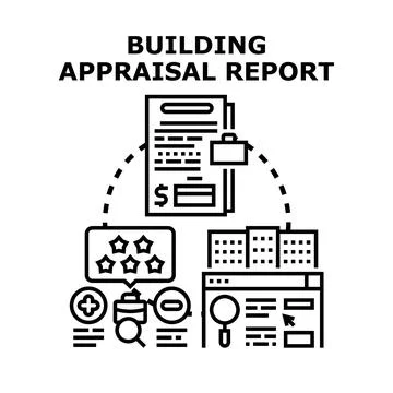 Building appraisal report concept vector icon Stock Illustration