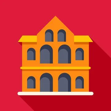 Building with arched windows flat design icon Ilustración de archivo