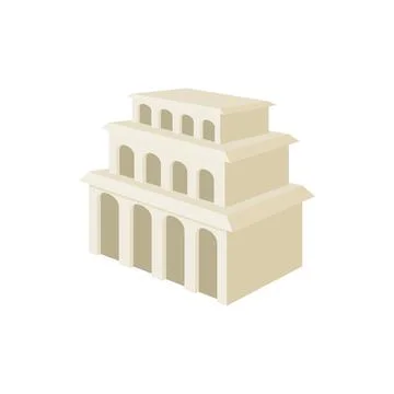 Building with arches and high windows icon Ilustración de archivo
