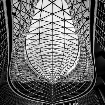 Building with arches and windows example of modern architecture in black and 写真素材