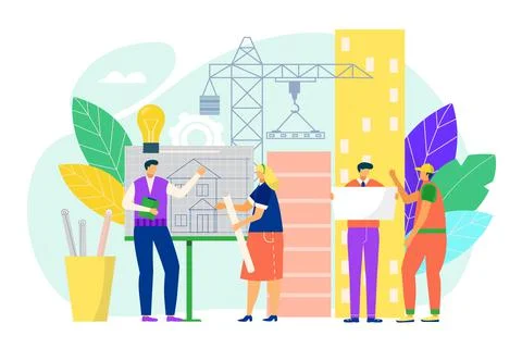 Building architectural engineering concept, vector illustration. Construction Stock Illustration