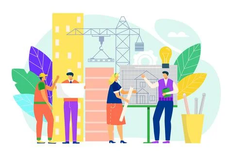 Building architectural engineering concept, vector illustration. Construction Stock Illustration