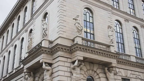 Building in architectural style classicism facade old history decoration Video stock 138172513