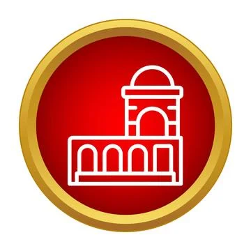 Building architecture icon with dome and arches Ilustración de archivo