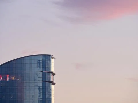 Building architecture sunset sky background Foto stock