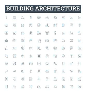 Building architecture vector line icons set. Architecture, Building, Structure Ilustración de archivo