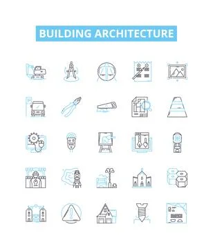 Building architecture vector line icons set. Architecture, Building, Structure Ilustración de archivo