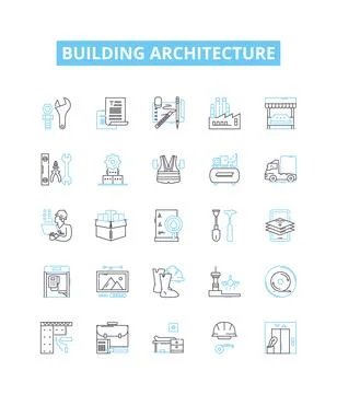Building architecture vector line icons set. Architecture, Building, Structure Ilustración de archivo