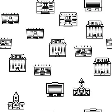 Building Architecture Vector Seamless Pattern Stock Illustration